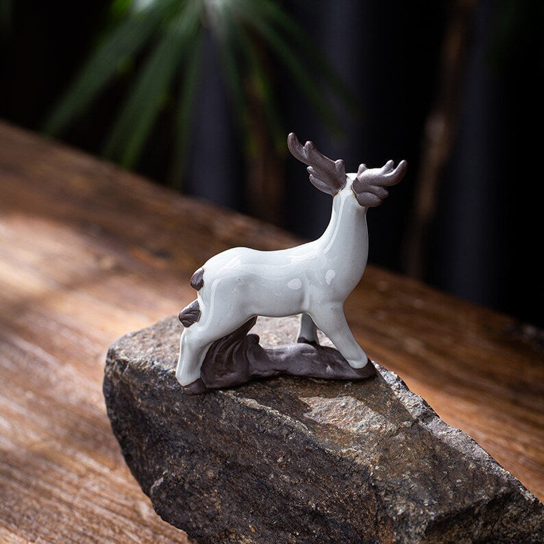 Adorable Little Deer Ceramic Tea Pet