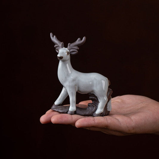 Adorable Little Deer Ceramic Tea Pet