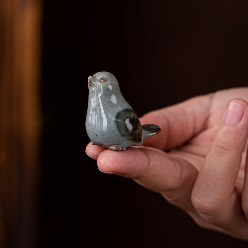 Adorable Little Bird Ceramic Tea Pet