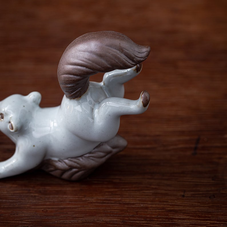 Small Squirrel Ceramic Tea Pet