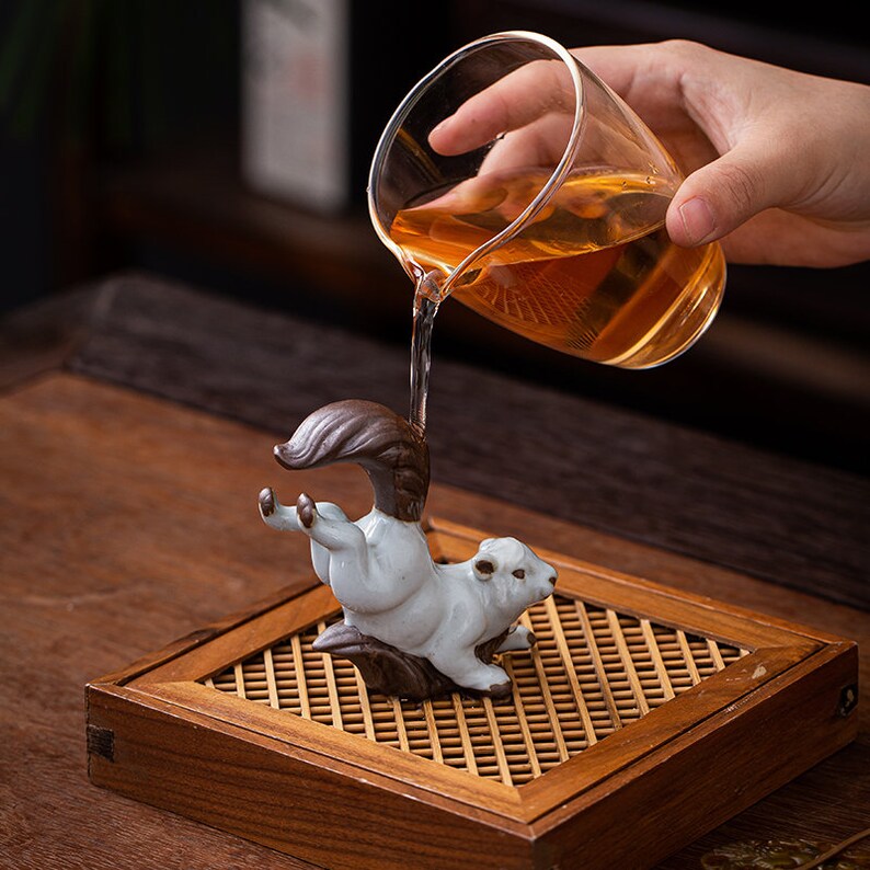 Small Squirrel Ceramic Tea Pet