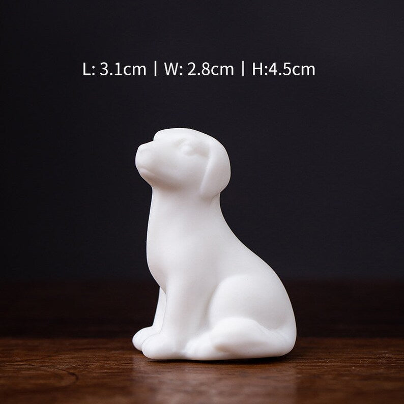 White Porcelain Puppy Tea Pet